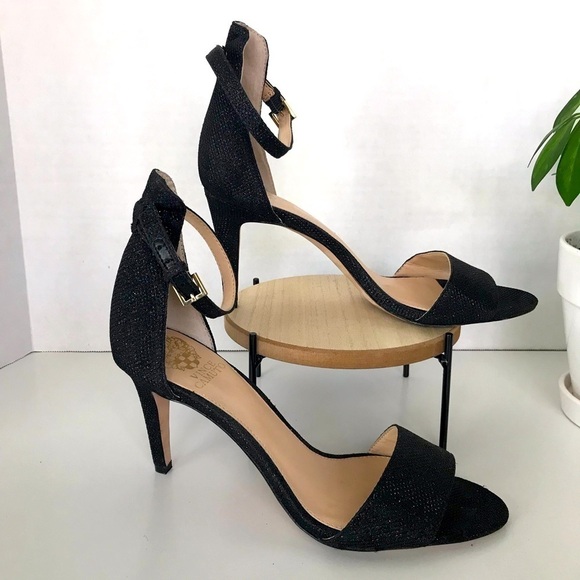 Vince Camuto Court Black Ankle Strap Sandals - Picture 3 of 14